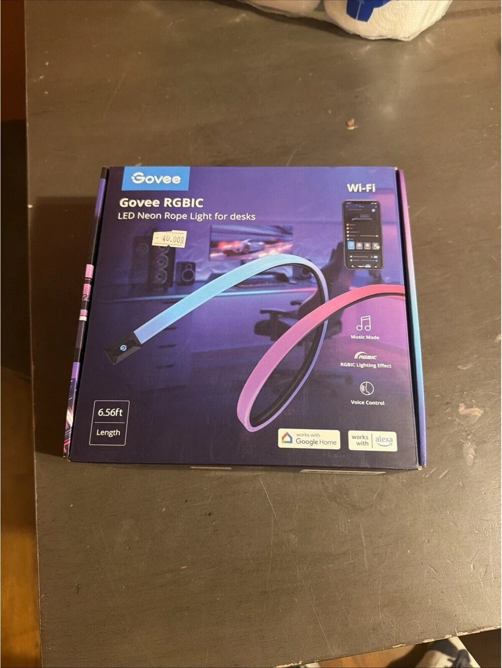 New Sealed Govee 6.56 Ft RGBIC Neon Rope Light Strip For Gaming Desk